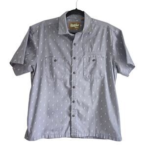 Howler Bros Aransas Short Sleeved Button-Down Shirt Blue-Gray Size Medium